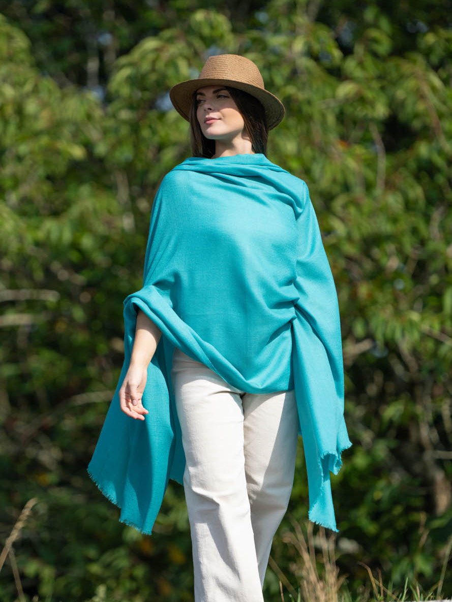 Wool and silk plain shawl ASWTURQ