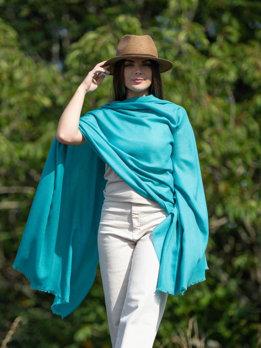 Wool and silk plain shawl ASWTURQ