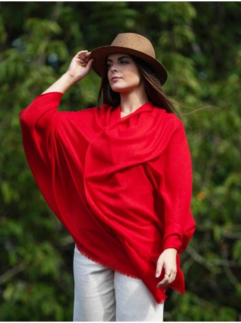 Plain wool-silk scarf ASWRED