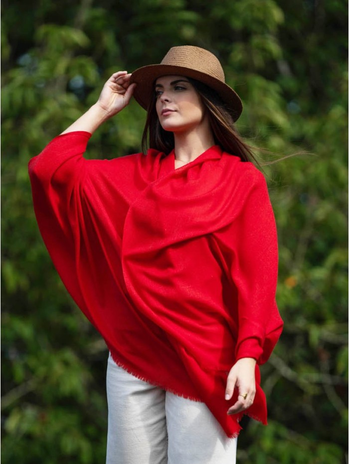 Plain wool-silk scarf ASWRED