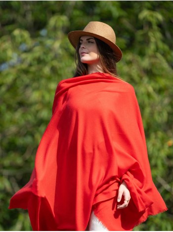 Plain wool-silk scarf ASWRED