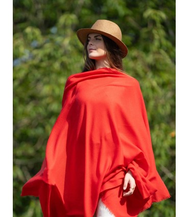 Plain wool-silk scarf ASWRED