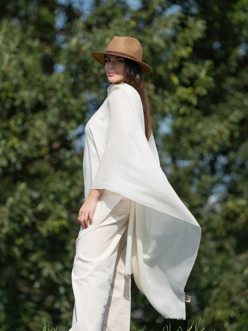 Plain wool-silk scarf ASWKORA