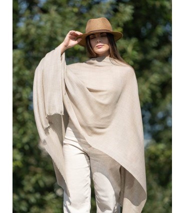 Foulard uni laine-soie ASWBEIGE