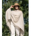 Wool and silk plain shawl ASWBEIGE