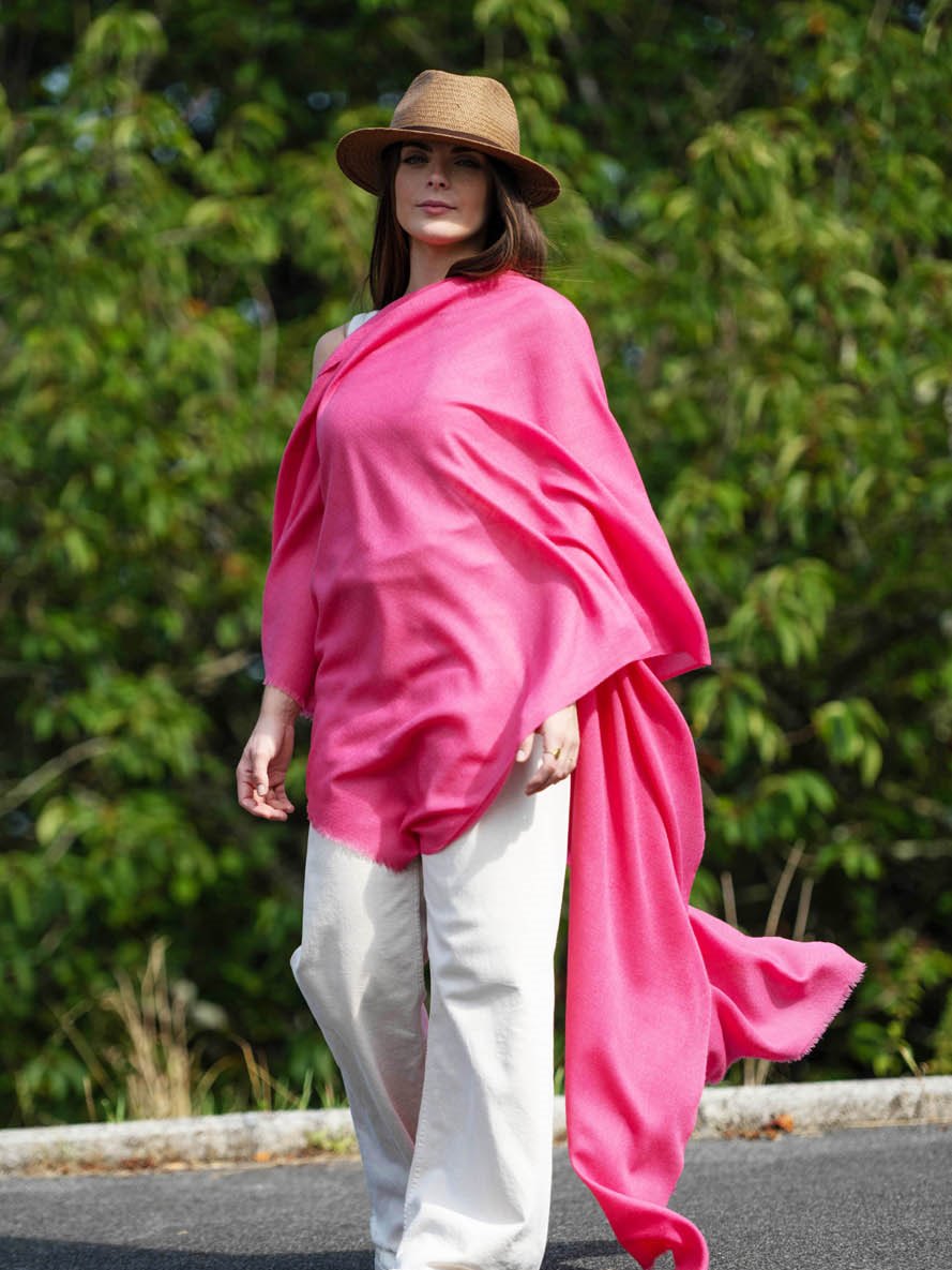 Wool and silk plain shawl ASWRCROCUS