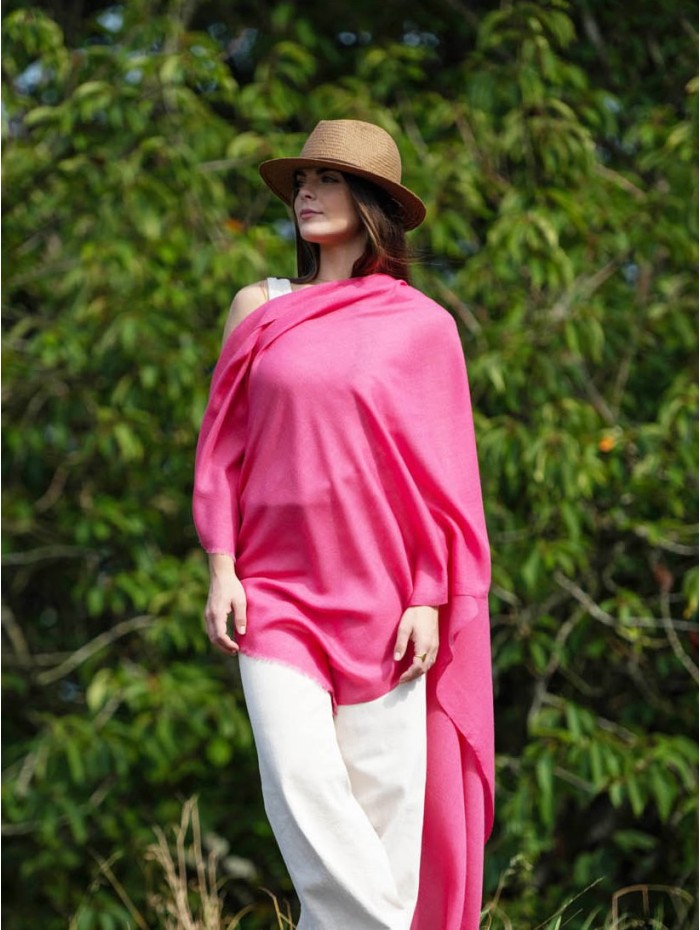 Wool and silk plain shawl ASWRCROCUS
