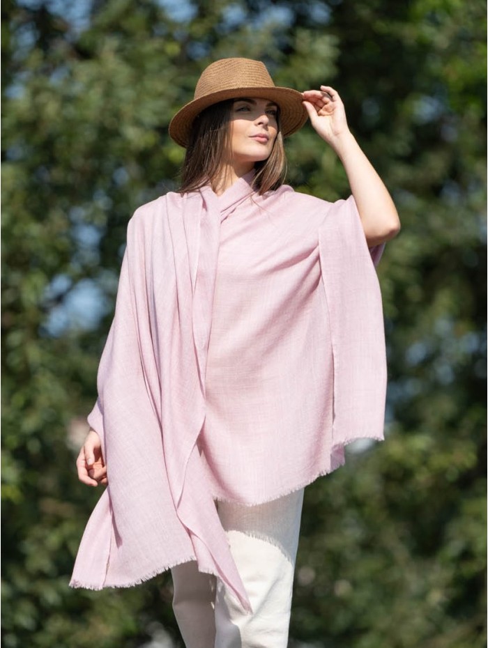 Wool and silk plain shawl ASWROSEL