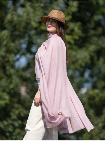 Plain wool-silk scarf ASWROSEL