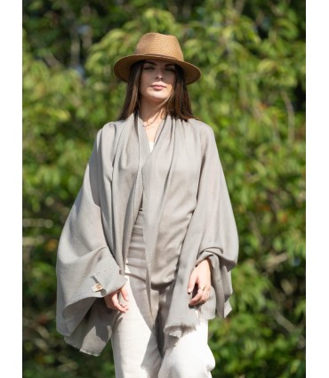 Plain wool-silk scarf ASWGNEUT