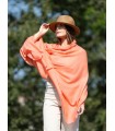 Wool and silk plain shawl ASWCORAL