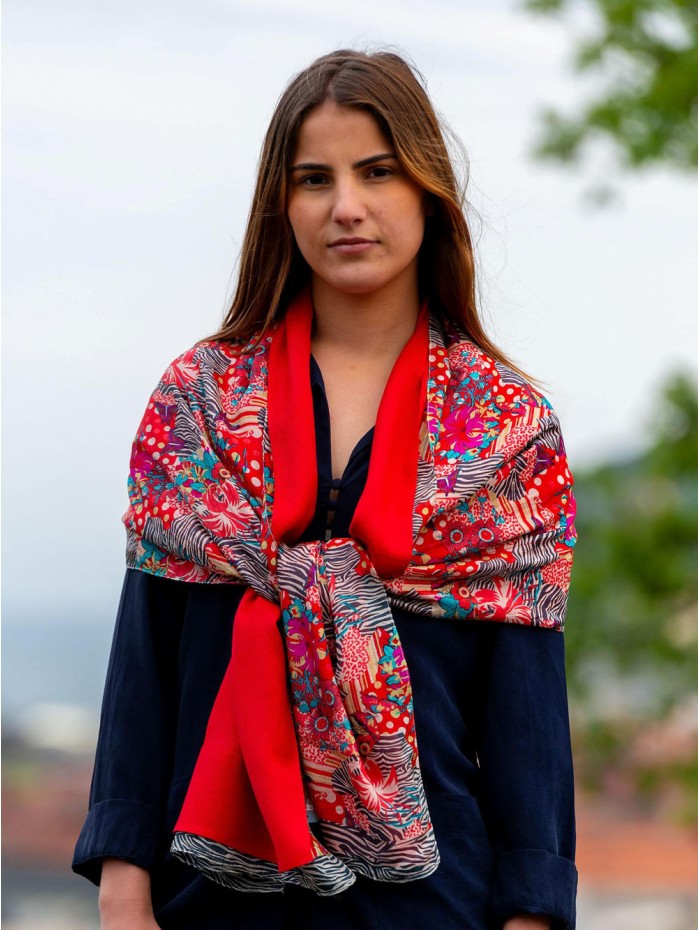 Foulard double en soie ASK189CD