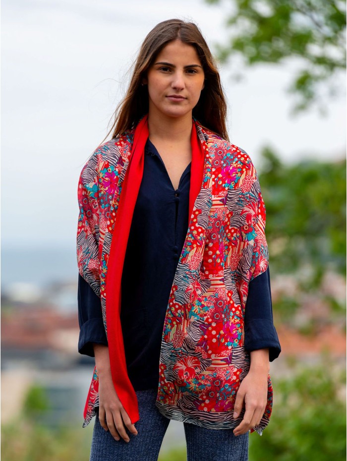 Foulard double en soie ASK189CD