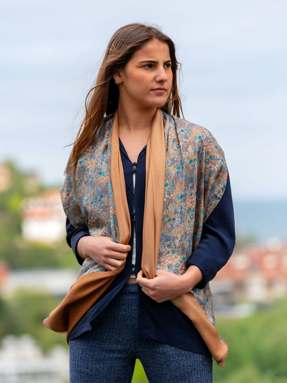 Double silk foulard ASK80CD