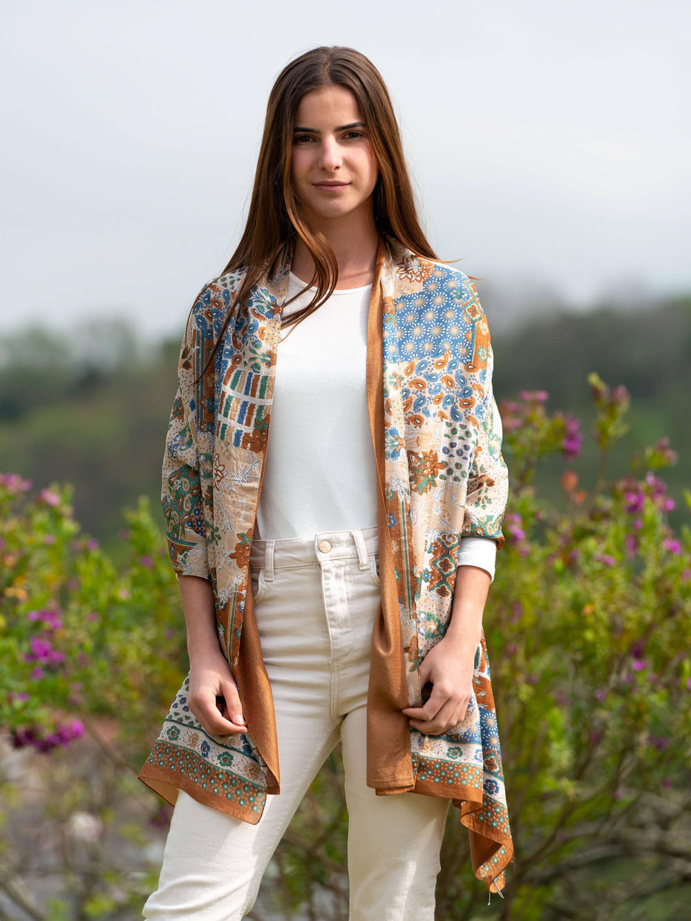 Foulard double en soie ATU331CD