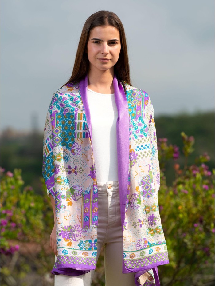Foulard double en soie ATU331CD
