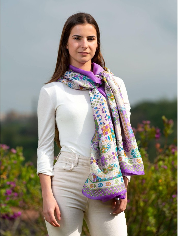 Foulard double en soie ATU331CD