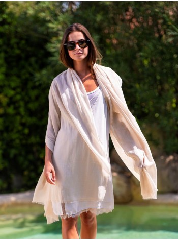 Plain cotton scarf ACTBEIGE