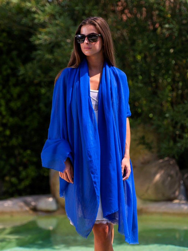 Plain cotton scarf ACTBKLEIN