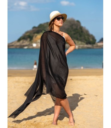 Plain cotton scarf ACTBLACK