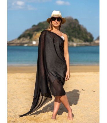 Plain cotton scarf ACTBLACK