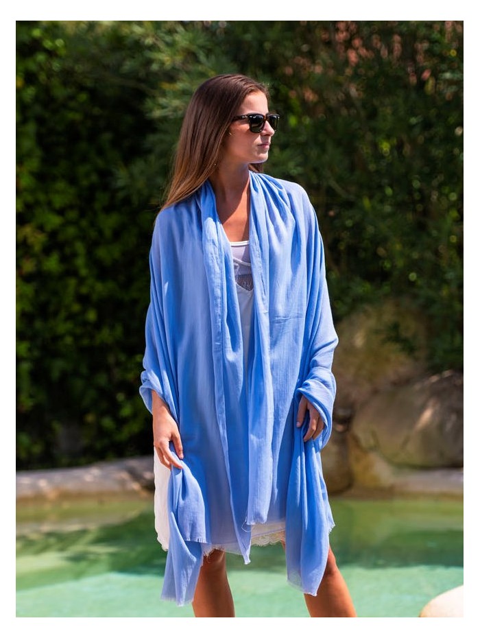 Cotton plain shawl-sarong ACTBLAKE