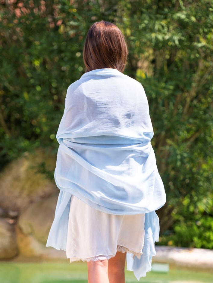 Plain cotton scarf ACTBMILK