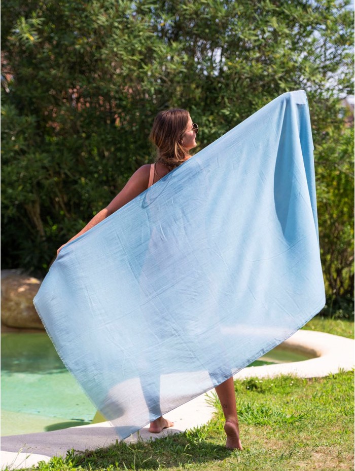 Cotton plain shawl-sarong ACTBSMOKE