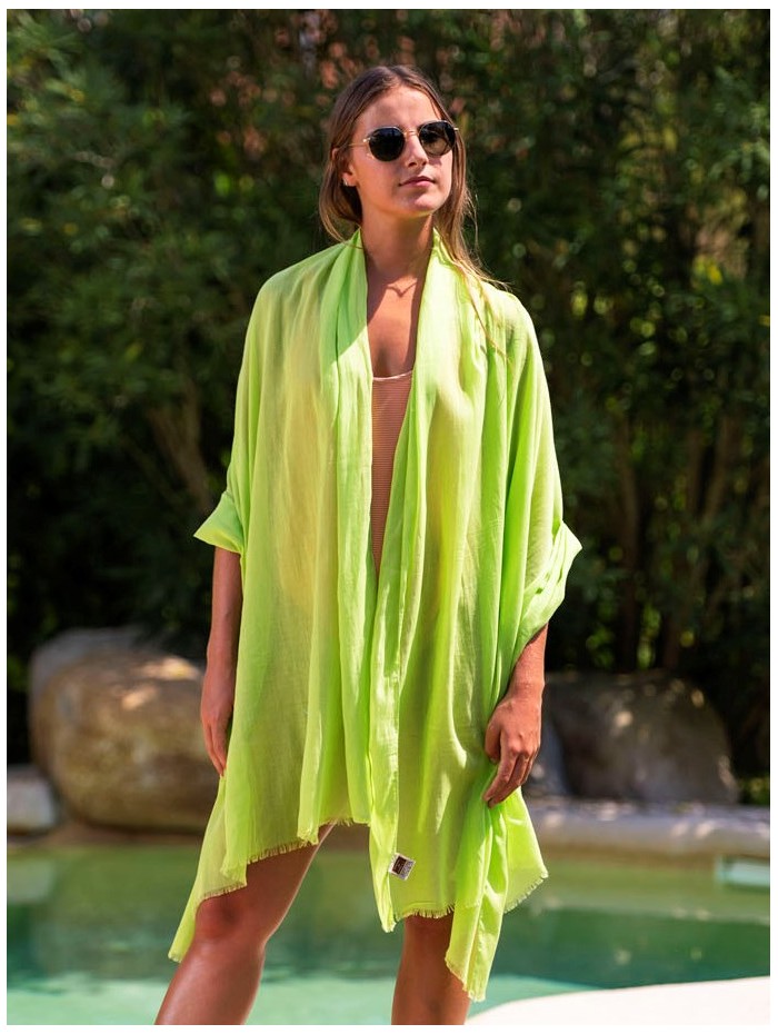 Cotton plain shawl-sarong ACTGLIME