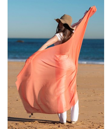 Plain cotton scarf ACTCORAL