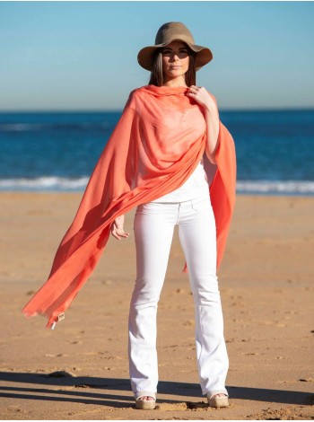 Plain cotton scarf ACTCORAL