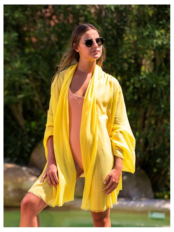 Cotton plain shawl-sarong ACTLEMON