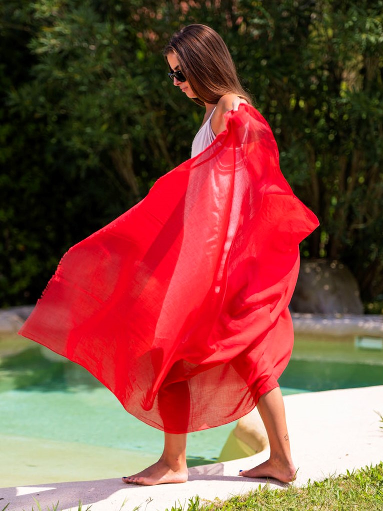 Plain cotton scarf ACTRED