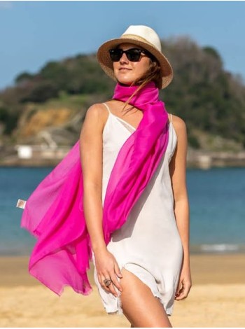 Foulard uni coton ACTFUCHSIA