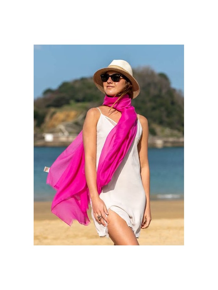 Plain cotton scarf ACTFUCHSIA