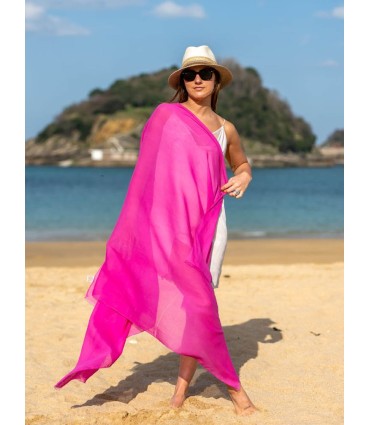 Plain cotton scarf ACTFUCHSIA