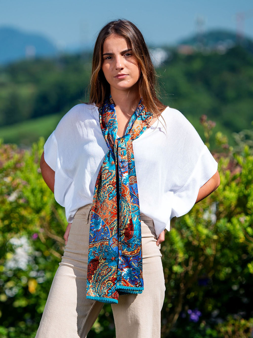 Printed foulard RIZ36F