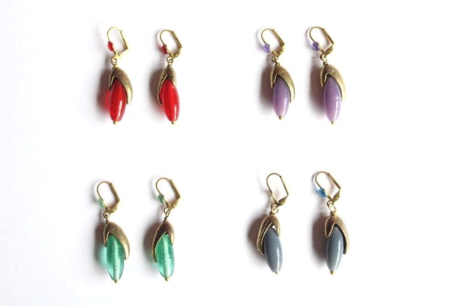 Boucles d'oreilles PENJAN505 - Pack de 4 couleurs