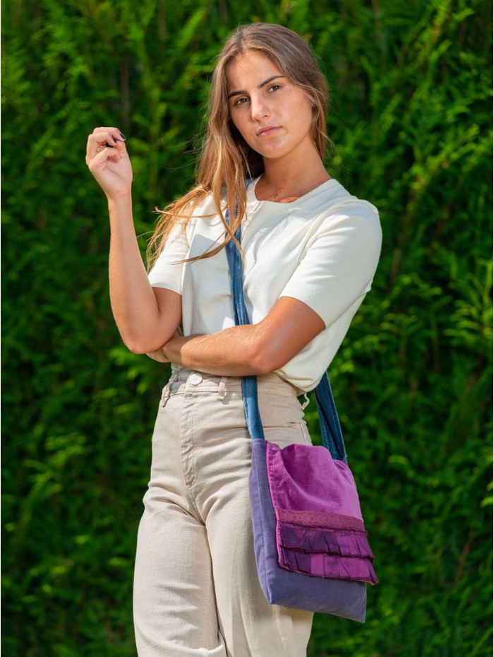 Sac à bandoulière en velours CDT254B2