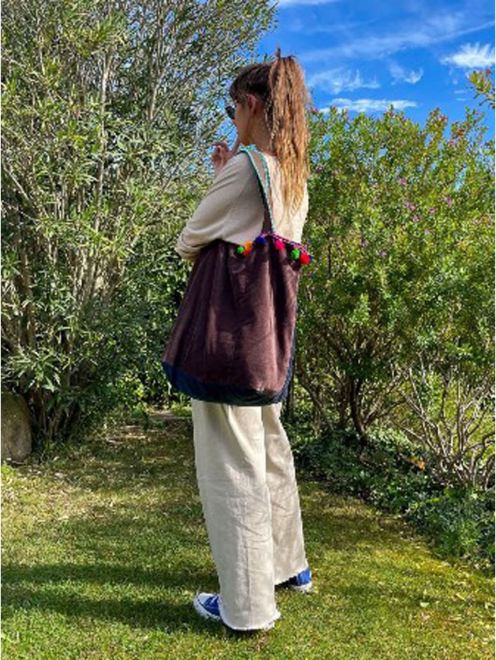 Sac en velours avec 2 couleurs CDT254B1P