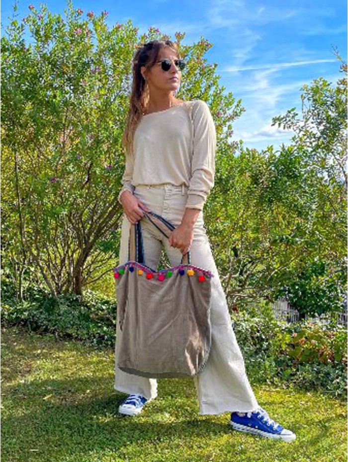 Sac en velours avec 2 couleurs CDT254B1P