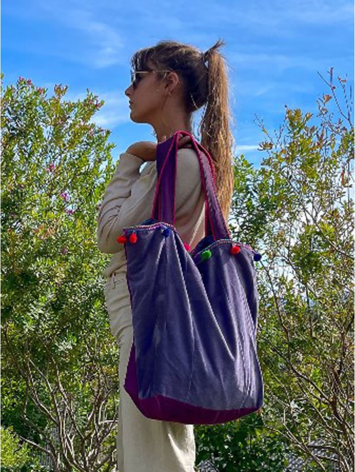 Sac en velours avec 2 couleurs CDT254B1P