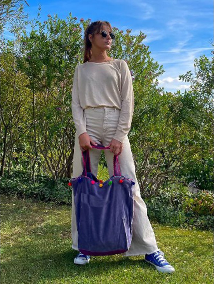 Sac en velours avec 2 couleurs CDT254B1P