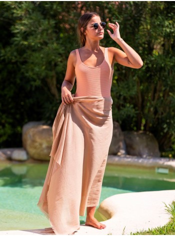 Plain cotton scarf ACTCAMEL