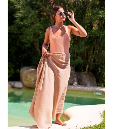 Plain cotton scarf ACTCAMEL