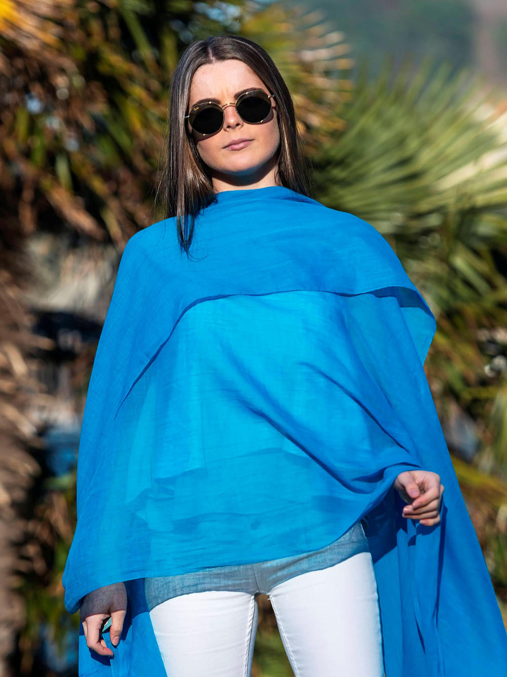 Plain cotton scarf ACTBDANUBE