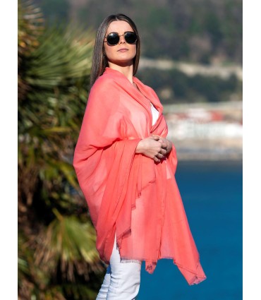 Foulard uni coton ACTSALMON