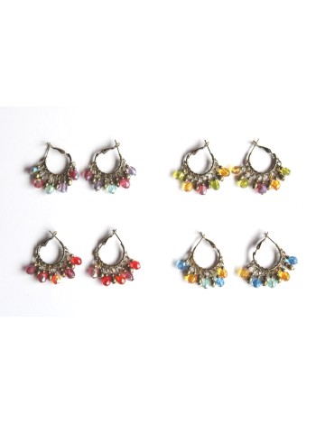 Boucles d'oreilles PENJAN483D - Pack de 4 couleurs
