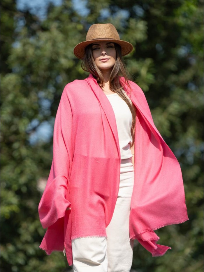 Wool and silk plain shawl ASWRHOT