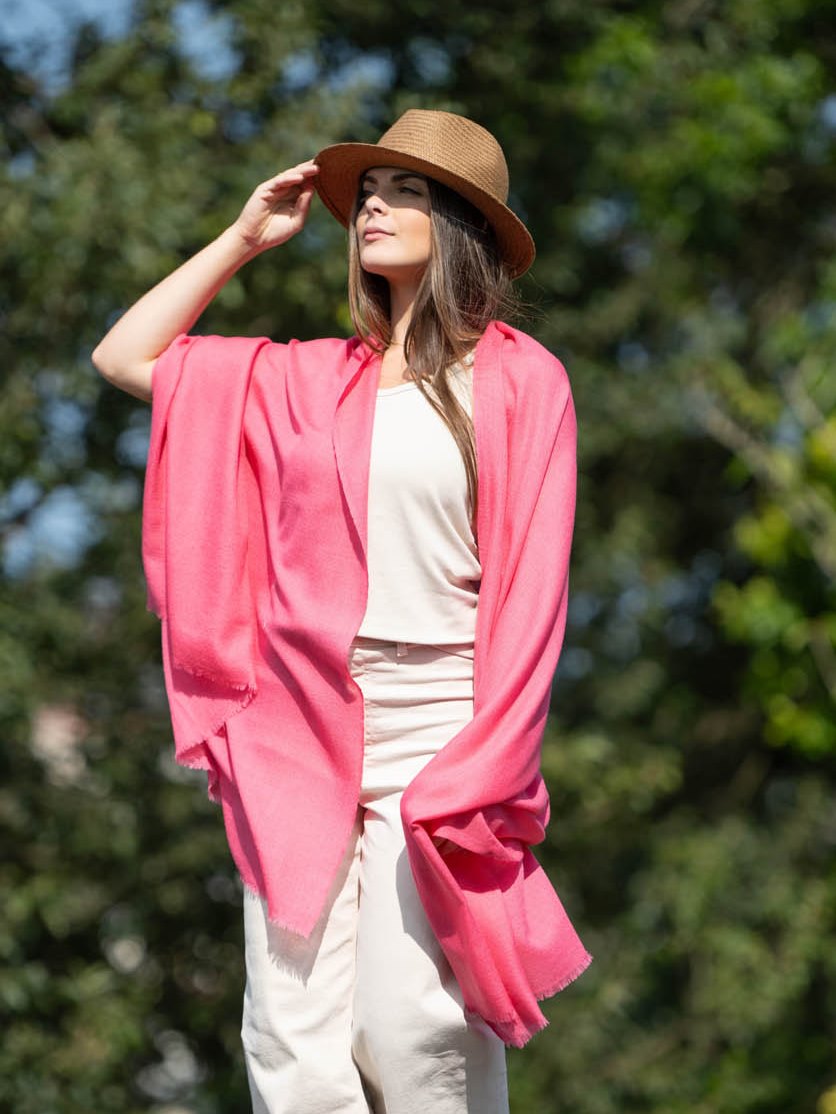 Plain wool-silk scarf ASWRHOT